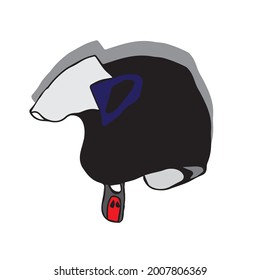 ilustración de un casco de media cara en negro con adición de sombras