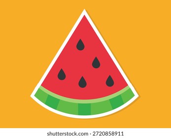 Illustration einer halben Scheibe Wassermelone Aufkleber