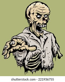 An Illustration of a half torso of a zombie