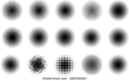 Illustration of halftone circles, with white background vector