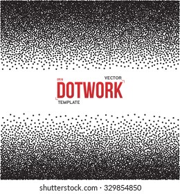 Illustration of Halftone Dotwork Style Monochrome Gradient Vector Background
