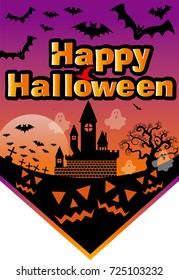Illustration for Halloween, background image, vertical type, vector data