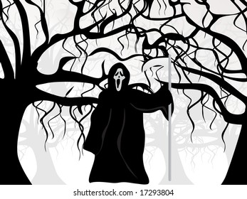 illustration of halloween background series set
