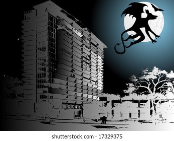 illustration of halloween background series set