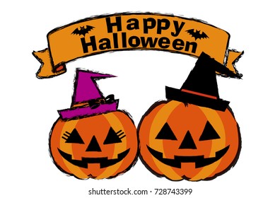 Illustration for Halloween with brushlet touch, vector data