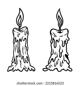 Illustration of halloween candle. Design element for poster, card, banner, emblem, sign. Vector illustration