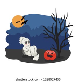 Ilustración de Halloween Candy Ghost