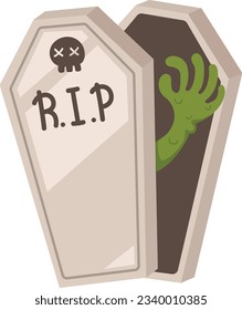illustration halloween coffin icon vector