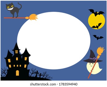 Illustration of Halloween. Cute ghost and black cat.