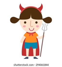 Illustration of halloween devil girl vector
