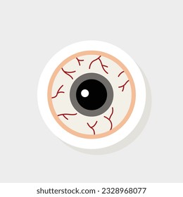 illustration Halloween eye sticker icon
