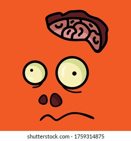 illustration for halloween with eyes and brain. Modern design for packaging, paper, fabric. print for clothes