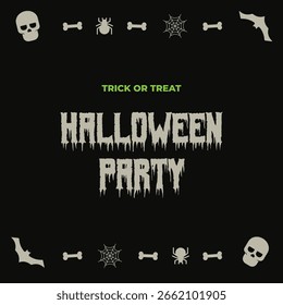 Illustration of Halloween frame template background