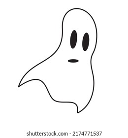illustration halloween ghost outline character, concept personage