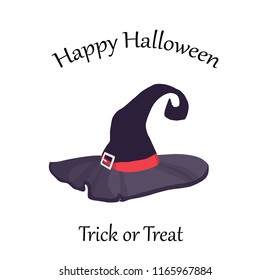 Illustration for Halloween Hat and inscription