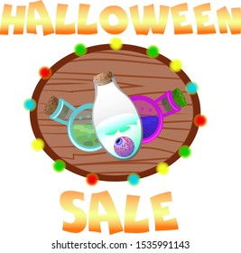 illustration for Halloween holiday, design or decoration of background or postcard