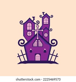 Illustration halloween house vector style