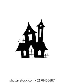 Illustration Of Halloween Hunted House Isolated On White Background 