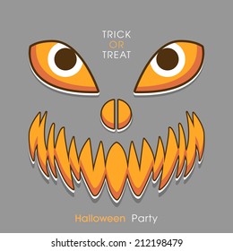 illustration of Halloween with intricate scary pumpkin.