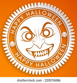 illustration of Halloween with intricate sticker or stamp.