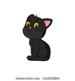 Illustration of Halloween kitten cartoon