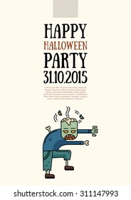 Illustration of Halloween line flat design modern poster vector template
