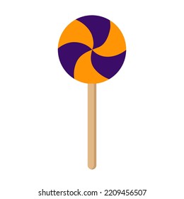 Illustration Of Halloween Lollipop. Food Item For Bars, Restaurants And Shops.Transparent Png. Vector Element. Design.