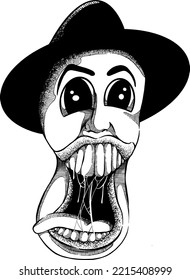 an illustration of a halloween makeup head