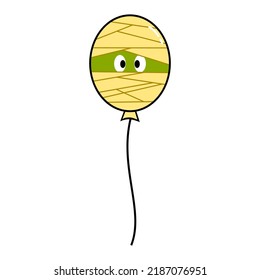 Illustration of Halloween Mummy Balloon Cartoon Character