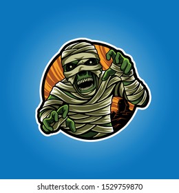 illustration of halloween mummy vector