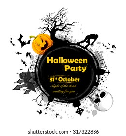 illustration of Halloween party Background in scary night