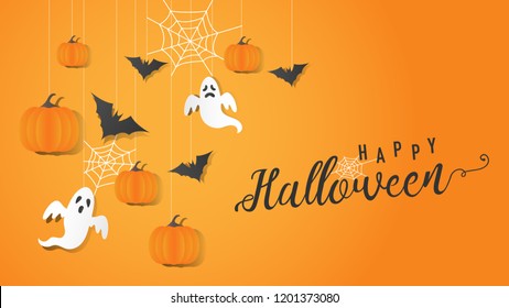 Illustration of halloween party, Graphic design for halloween festival, Background vector, eps10, Trick or treat