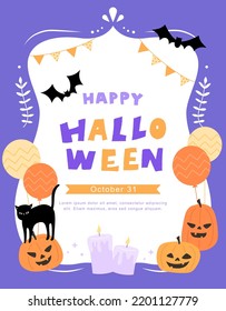 Illustration of halloween party greeting  background.