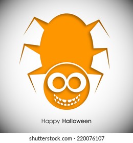 illustration of Halloween party invitation with intricate cute spider.