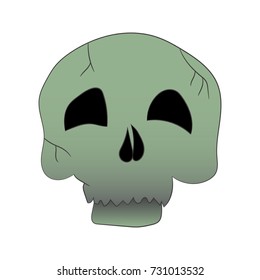 Illustration for Halloween. Picture of a cartoon skull. Vector illustration. Hand drawing