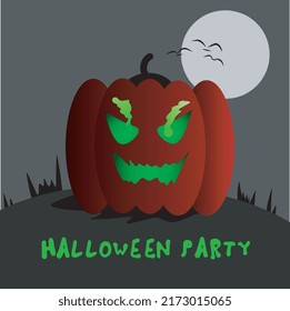 Illustration Halloween Pumkin Party for template or background