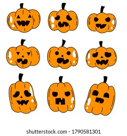 Illustration of halloween pumpkin face