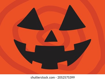 An illustration of Halloween pumpkin face