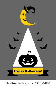 Illustration for Halloween. Pumpkin Halloween in modern line style. Vector.