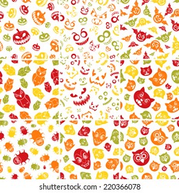 illustration of Halloween with a set of 9 vector seamless background.