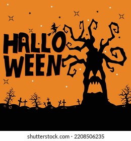 illustration Halloween silhouette poster vector