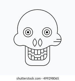 Illustration of a Halloween Skull. Vector icon