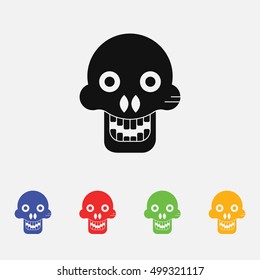 Illustration of a Halloween Skull. Vector icon