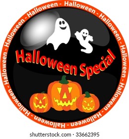 illustration of a halloween special button