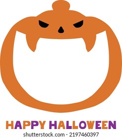 Illustration of a Halloween style pumpkin frame