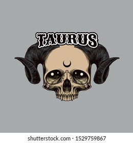 illustration of halloween taurus skull head vector