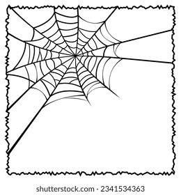 Illustration of Halloween themed frame with spider web decoration