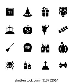 Illustration Halloween Traditional Icons Isolated on White Background - Vector