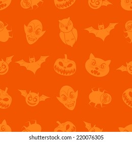 illustration of halloween vector seamless background.