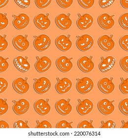 illustration of halloween vector seamless background.